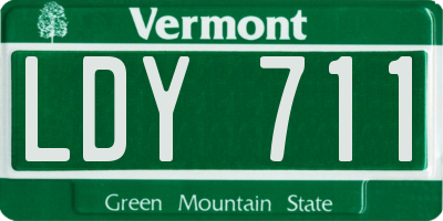VT license plate LDY711