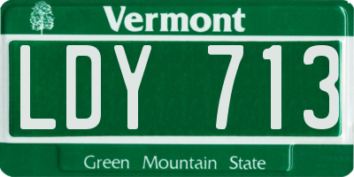 VT license plate LDY713