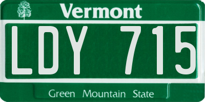VT license plate LDY715