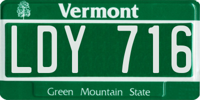 VT license plate LDY716