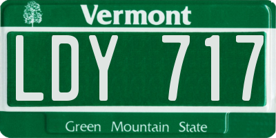 VT license plate LDY717