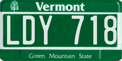VT license plate LDY718