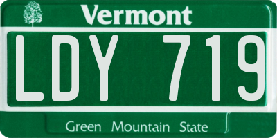 VT license plate LDY719