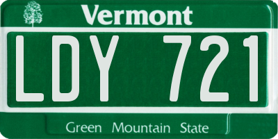 VT license plate LDY721