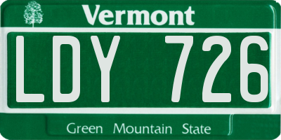 VT license plate LDY726