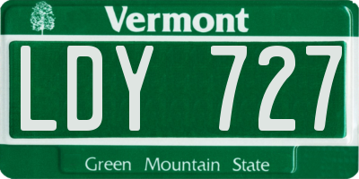 VT license plate LDY727
