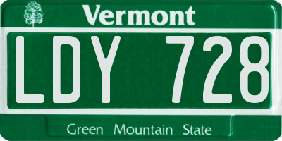 VT license plate LDY728