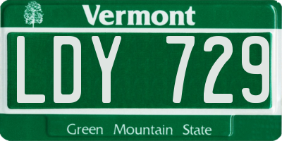 VT license plate LDY729