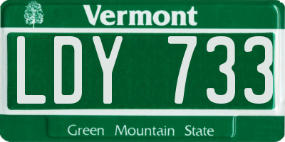 VT license plate LDY733