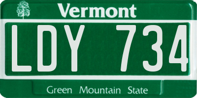 VT license plate LDY734