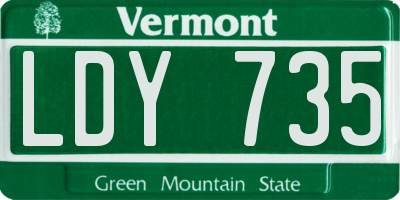 VT license plate LDY735