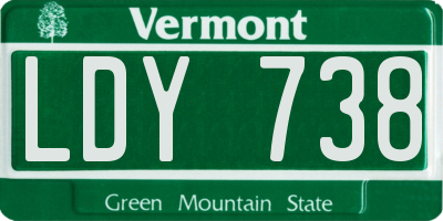 VT license plate LDY738