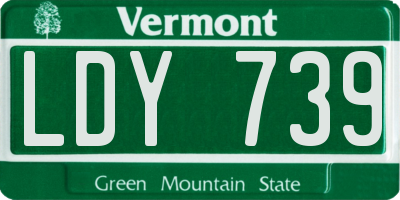 VT license plate LDY739