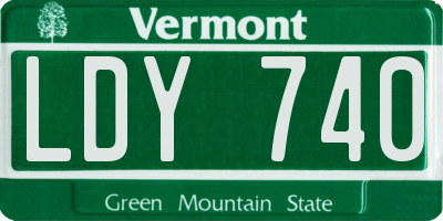 VT license plate LDY740