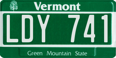 VT license plate LDY741