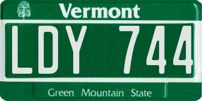 VT license plate LDY744