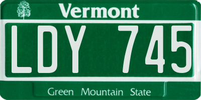 VT license plate LDY745