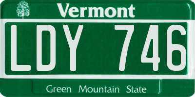 VT license plate LDY746