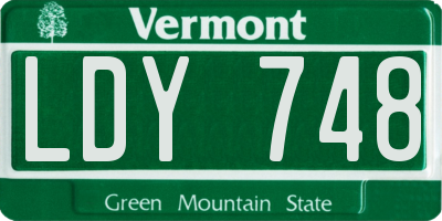 VT license plate LDY748