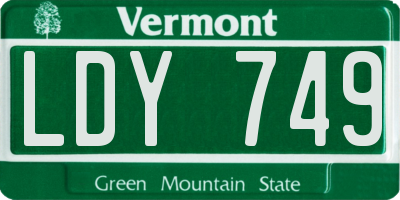 VT license plate LDY749