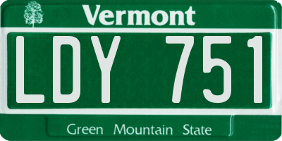 VT license plate LDY751
