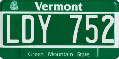 VT license plate LDY752