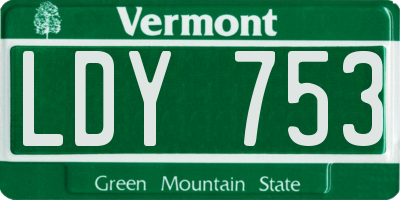 VT license plate LDY753
