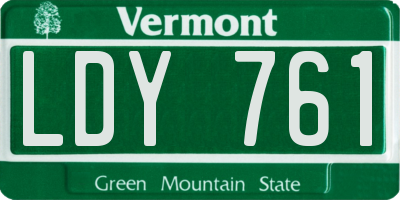 VT license plate LDY761