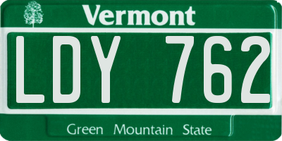 VT license plate LDY762