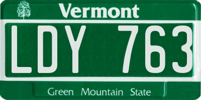 VT license plate LDY763