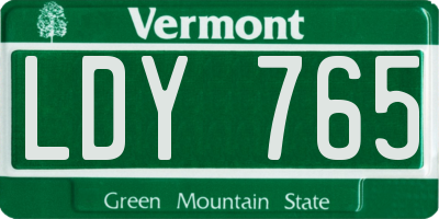 VT license plate LDY765