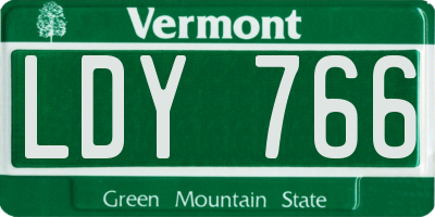 VT license plate LDY766