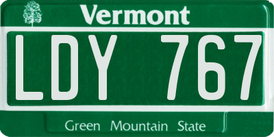 VT license plate LDY767
