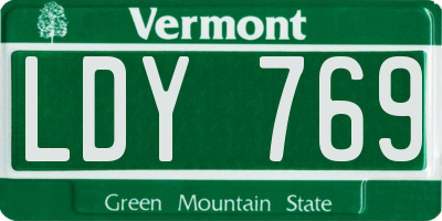 VT license plate LDY769