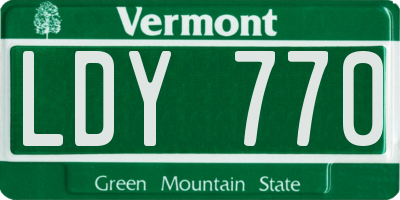 VT license plate LDY770