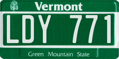 VT license plate LDY771