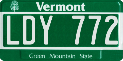 VT license plate LDY772