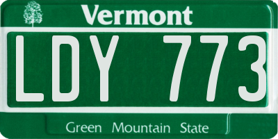 VT license plate LDY773