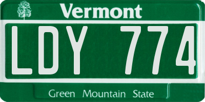 VT license plate LDY774