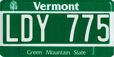 VT license plate LDY775