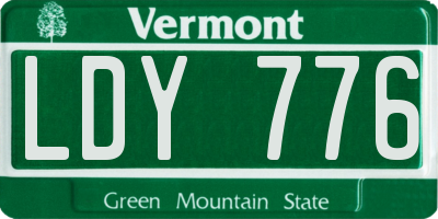 VT license plate LDY776