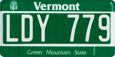 VT license plate LDY779