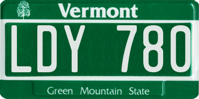VT license plate LDY780