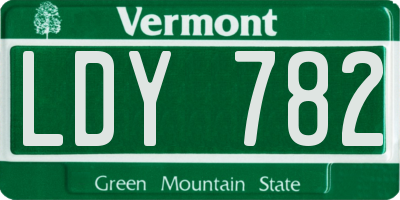 VT license plate LDY782