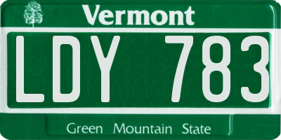 VT license plate LDY783