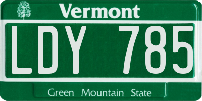 VT license plate LDY785