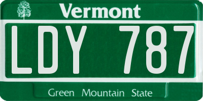 VT license plate LDY787