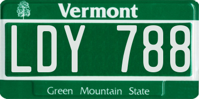 VT license plate LDY788