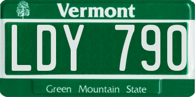 VT license plate LDY790