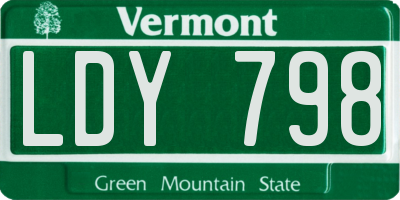VT license plate LDY798